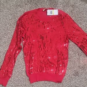 Michael Kors Red Sequin Women's Sweater